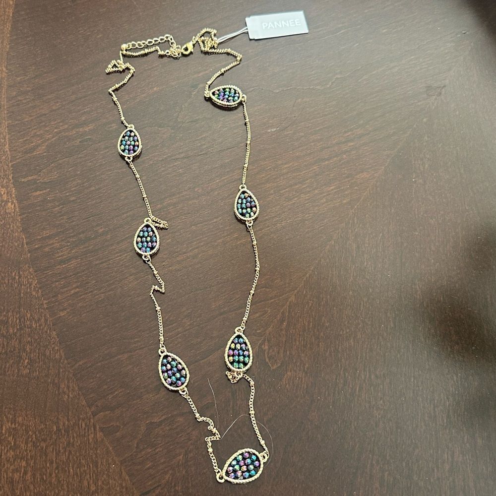 Pannee Gold Long Decorative Necklace